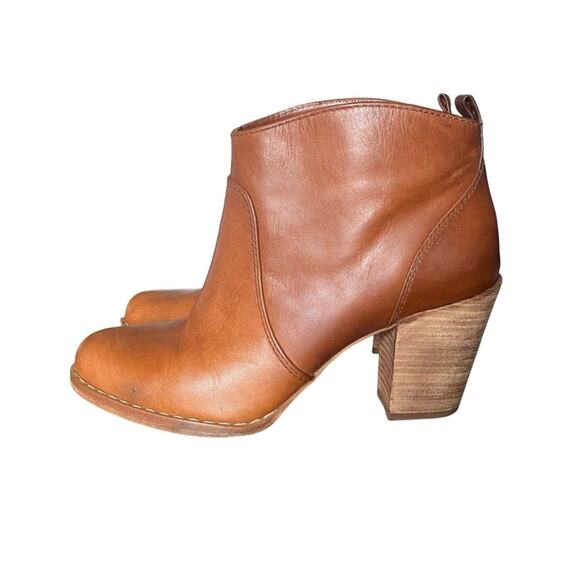 Michael Kors Wayland Brown Cognac Leather Ankle Heeled Boots size 8 - Picture 5 of 10
